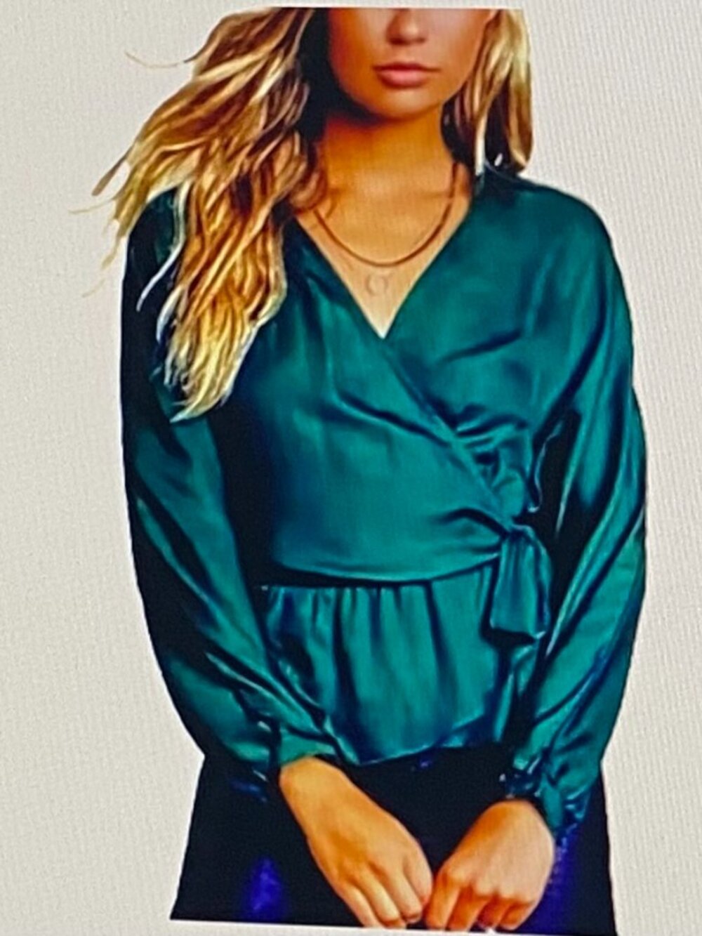 HUTCH KLARISSA NWT FAUX WRAP SATIN BLOUSE NWT SMALL
